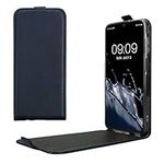 kwmobile Vertical Flip Case Compatible with Samsung Galaxy A15 5G - Case PU Leather Protective Flip Cover with Magnet - Dark Blue