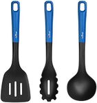 NutriChef Kitchen Cooking Utensils Set - Includes Soup Ladle, Pasta Fork, and Spatula (Works with Model: NCCW12BLU)