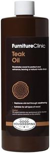 Furniture Clinic Teak Oil | Wood Oil Protects and Cleans Outdoor and Indoor Furniture | Restores Wood & Prevents Drying & Deterioration | Natural Matte Finish | Safe for Daily Use, 17oz/500ml