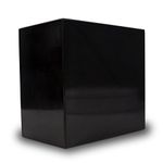 Box Style Marble Memorial Urn for Display or Burial, Urn Vault - Large - Holds Up to 200 Cubic Inches of Ashes - Black Cremation Urn for Adult Ashes