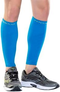 Zensah Running Leg Compression Sleeves - Shin Splint, Calf Compression Sleeve Men and Women (Blue, X-Small/Small)