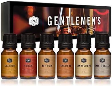 Gentlemen's Set of 6 Premium Grade Fragrance Oils - Leather, Sweet Tobacco, Teakwood, Bay Rum, Cedar, Sandalwood