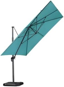 PURPLE LEAF Patio Telescopic Umbrella 11.5' x 11.5' Tilt Turquiose