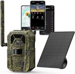 MagicEagle® 4G LTE Cellular Trail Camera with Solar Panel, Night Version, 5MP HD Game Camera with 0.3s Trigger Speed, 13000mAh Ultra-Long Battery, AI Species Recognition, Anti-Theft & IP66 Waterproof