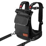Odoland Ski and Snowboard Training Harness for Kids,Skiing Strap with Backpack,Adjustable Seat Strap and Easy Lift Handle,Speed Control Teaching,Perfect for Kid Beginners Boy and Girl,Black