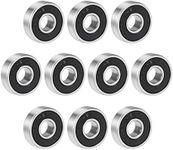 uxcell 607-2RS Deep Groove Ball Bearing 7x19x6mm Double Sealed Chrome Bearings 10pcs