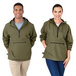 Charles River Apparel Unisex-Adult's Pack-n-go Windbreaker Pullover, Olive, Large