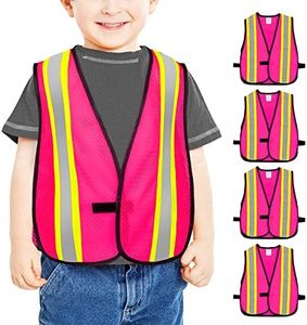KAYGO Kids High Visibility Vest,Toddler Reflective Safety Vest in Yellow, Orange, Blue or Pink,Ideal for Ages 3-9