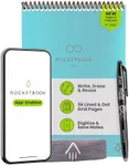 Rocketbook Flip Reusable Smart Notepad, Top Bound Spiral Notebook Lined and Dotted Pages Executive Size 6x8.8, Premium, Teal (Pack of 1)