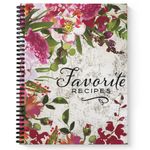 Softcover Favorite Recipes 8.5" x 11" Recipe Notebook / 120 Recipe Pages / Durable Gloss Laminated Cover Journal / Black Spiral Binding / Made In Canada