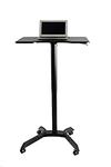 TechOrbits Mobile Standing Desk Computer Cart Laptop Trolley Stand Media Podium and Presentation cart Height Adjustable for Sitting or Standing