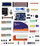 ILELEC - Basic Starter Kit for UNO R3 Compatible with Arduino IDE - Includes 200+ Components, UNO R3 Board, LCD1602, Breadboard, DC Motor, LEDs, Storage Box & More (Starter)