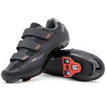 Tommaso Strada Ready to Ride Mens Indoor Cycling Shoes with Look Delta Or SPD Cleats Pre-Installed - Optimized Bike Shoes for Men for Peloton, Echelon & Bowflex Spin Bikes, Black - Triple Strap, 10.5