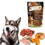 WiggleBoo Chicken & Pumpkin Dog Treat | Protein Rich | Natural De-wormer | for All Dog Breed | Crunchy Snack | 75g