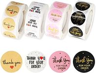 2000pcs Thank You Stickers, 1 Inch Round Thank You Label Stickers Adhesive Thank You for Your Order Labels Small Business Stickers for Envelope Greeting Cards Packing Supplies