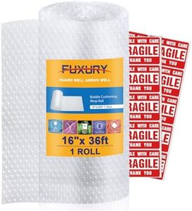 Fuxury Bubble Cushioning Wrap 1 Pack 16 inch x 36 ft. Bubble Cushioning Wrap for Packing and Moving Boxes Shipping Cushioning Supplies Perforated Every 12”