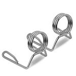 JLL Fitness Olympic 2" Spring Lock Collars, Sold in Pairs, Weight Lifting Barbell Spring Clip, Chrome Heavy Duty