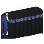 Syeeiex 8PCS 40 inch Garment Bags for Hanging Clothes Suit Bags with Transparent Window Breathable Suit Covers for Men, Garment Cover Bags for Suit, Shirt