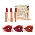 Gireatick Matte Lipstick Makeup Set for Women, 3pcs Long Lasting Velvet Lipstick in One Glamour Chain Bag, Non-Stick Cup Red Lipstick, Not Fade Waterproof Lipstick set, Lip Kit Gift Set