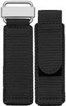 Hooxue 22mm/24mm Hook Loop Military Style band Adjustable-Length Velcro Nylon watch Strap Compatible with Panerai Bell & Ross watch (24mm, Black)