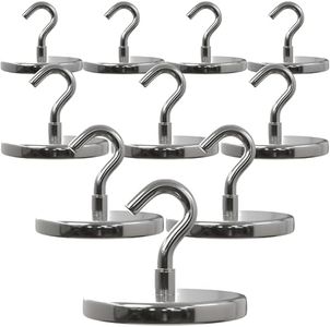X-Bet Magnetic Hooks 130LBS - Heavy Duty Neodymium Magnetic Hooks for Cruise Cabins - Strong Rare Earth Magnet Hooks for Hanging on Refrigerator, Grill, Cruise Cabin (Pack of 10)