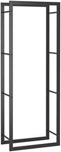 vidaXL Steel Firewood Rack - Durable Log Storage Stand, Weather-resistant, Black Matte Finish, 50x28x132 cm, Suitable for Indoor and Outdoor Use