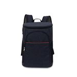 Warooma Insulated Cooler Backpack, Lightweight Fabric, Dark Blue, 20 cans, Zip Model