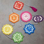 SOLOBOLO Engineered Wood Seven Chakra Wall Hanging Decor,Perfect Mandir & Home Decoration Item,Ideal Housewarming Good Luck Gift,Includes Gomati For Prosperity,Vibrant Decor Items Home,106 Cm