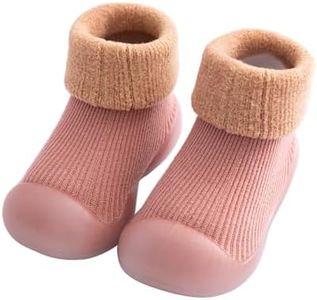 FABRST Warm Baby Sock Shoes Infant Boys Girls Non Slip Floor Slipper for Toddler First Walking(Pink,15.5)