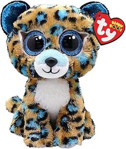 TY Beanie Boo's Peluche, Cobalt Le Leopard 15 cm-TY36691, TY36691, Beige, Blue, White, Small