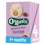 Organix Banana & Plum Organic Baby Porridge 7+ Months 200g (Pack of 4)