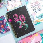 Doodle B5 Happiness Planner Kit - Start Anytime of the Year Planner | 268 Pages | 12 Monthly Planners | To Do List | 18 Activity Pages | 250+ Stickers | Pocket Notebook | Pin up Quote Cards | Wiro Bound (2025 Blooms)