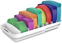 EVERIE Extendable Food Container Lid Organizer for 12'' Deep Cabinets, Adjustable Length 13.4" - 20.5", GS01-SS