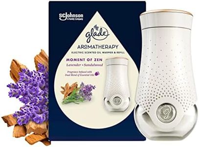 Glade Aromatherapy Electric Scented Oil Warmer with Refill, Infused with Essential Oils, Lavender and Sandalwood Home Fragrance, 20mL, 1 Count