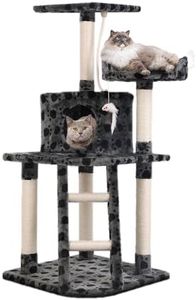 i.Pet Cat Tree Large Cats Tower Ultimate Scratching Post, 120cm Height Pet Scratcher Cardboard Posts Indoor Kittens Wooden Play House Towers and Trees Corner Toys, with Plush Cover Condo Toy Ladder