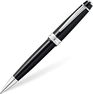 Cross Bailey Light Refillable Click-Off Cap Resin Gel Ink Rollerball Pen, Medium Ballpoint, includes Premium Gift Box and Black Cartridge, 1 Pack, Glossy Black