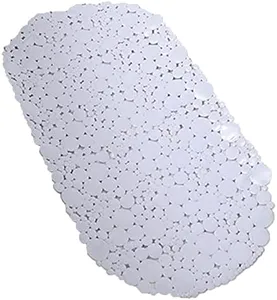Bubbles Non-Slip Oval Bathtub Mat White 28 L x 15 W