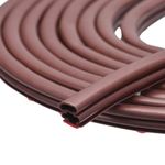 uxcell Weather Stripping Door Seal Strip, 6 Meters x 10mm x 15mm Self Adhesive Rubber Seal Strip for 12-14mm Gap, for Window and Door Soundproofing and Door Frame Gap Blocker (Brown)