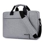 Wesley Office Laptop Bag Briefcase Notebook Professional Business 15.6 Inch Briefcase Messenger Sling College Bag Water Resistant Laptop Bag Tablet Business Carrying Handbag for Women and Men… (Grey), Grey