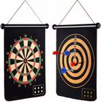 Mini Steps Magnetic Dart Board Game for Kids – Double-Sided Dartboard Set with Darts, Indoor & Outdoor Fun (12 Inches)