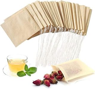 200 Pcs Disposable Tea Filter Bags,Natural Pulp Material Drawstring Seal Tea Bag Empty for Loose Leaf Tea (7 x 9 cm)