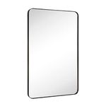 GRACTO 24x36'' Oil Rubbed Bronze Bathroom Mirror Bronze Metal Framed Rounded Rectangle Bathroom Vanity Mirror for Wall Vertical and Horizontal Hanging for Bathroom