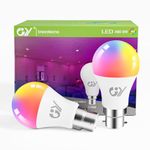 GY A60 B22 Smart Bulb Bayonet Alexa Light Bulbs, 9W 850lm 2700K-6500K RGB Dimmable Colour Changing Compatible with Alexa/Google Home 2.4GHz WLAN,2 Packs