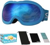 OUTDOOR SPARTA kids Ski Goggles (4. Blue Frame, Full Lens Mirrored Blue)