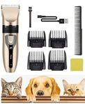 DPISZONE Professional Automatic Rechargeable Pet Hair Trimmer with Comb for Dogs, Dog Cat Clipper Grooming Kit Low Noise Dog Hair Grooming kit for Dogs Cat Pet Trimmer