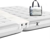 BALIBETOV Twin to King Bed Converter Mattress Bridge, Adjustable Connector Gap Filler Kit, Soft Memory Foam Topper with Bedding Strap, Full, Queen, XL Compatible