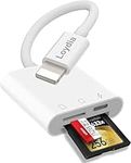 Loydia SD Card Reader for iPhone, 3 in 1 Camera Card Viewer Reader SD/Micro SD Card Reader Adapter-Simultaneous Charging and Card Reading, Photography Memory Card Adapter for iPhone X/XS/Pro/Plus/iPad