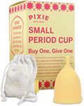 Pixie Menstrual Cup - No Metals or Toxins - 100% Medical-Grade Silicone - Ranked 1 for The Most Soft Reusable Period Cup - Wear 12 Hours - Tampon Alternative - Buy One We Give One (Small)