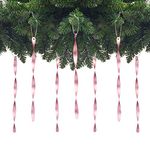 AMS Christmas Tree Ornaments 24PCS Aluminum Twisted Icicles Ornament Set for Christmas Tree New Year Party Decorations Supplies(Matte 9.8",Pink)