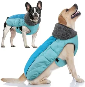 Doglay Dog Coat, Waterproof Dog Jacket Pet Winter Coat for Cold Weather with Thicken Furry Collar, Reflective Puppy Winter Jacket Warm Fleece Lining for Small Medium Large Pets